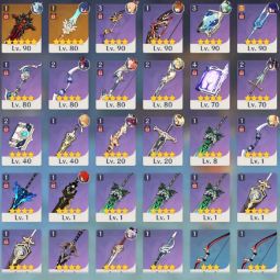 ❤️ASIA AR56 ❤️ 5 stars*12 Yae Miko❤️Raiden❤️Yoimiya❤️Eula❤️Tartaglia❤️Diluc❤️Keqing❤️Qiqi(C1)❤️Kagura's Verity❤️Wolfs Gravestone❤️Skyward Spine ❤️ 2